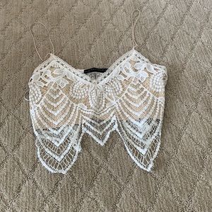 Very cute white/cream colored crop top